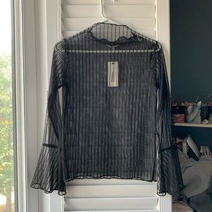Brand New Black Mesh Blouse